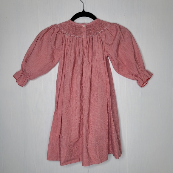 Amanda remembered Girl Sz 4T Christmas dress Smocked Neck Handmade Clothing - Picture 7 of 14